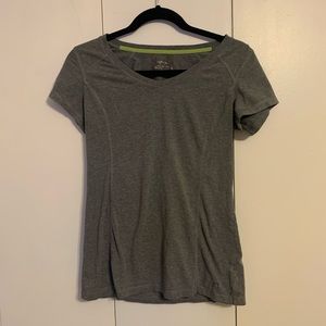 Gray V-Neck Exercise Tee